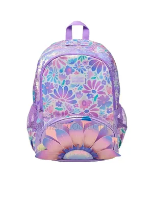 Smiggle 16-Inch Purple Bloom Classic Backpack