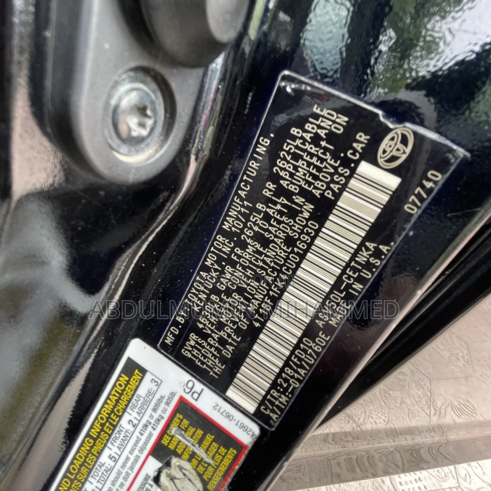 Toyota Camry 2012 Black