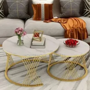 2 in 1 Faux Marble Center Table