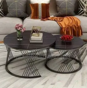 2 in 1 Faux Marble Center Table