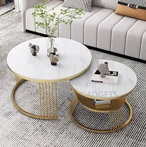 Nesting 2pcs Faux Marble Center Table