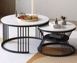Nesting 2pcs Faux Marble Center Table