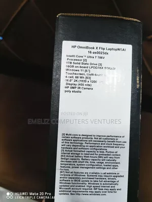 New Laptop HP OmniBook X Flip 16" 16GB Intel Core Ultra 7 SSD 1T