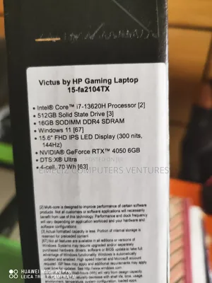 New Laptop HP Victus 15 16GB Intel Core i7 SSD 512GB