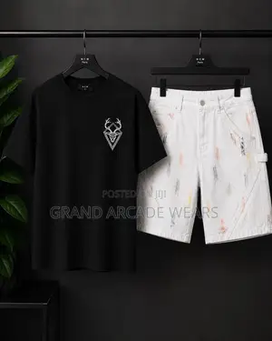 Casual Streetwear T-Shirt and Denim Short Sets