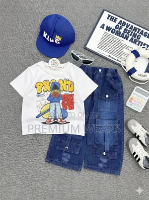 Boys Baggy Jeans Set With Cap