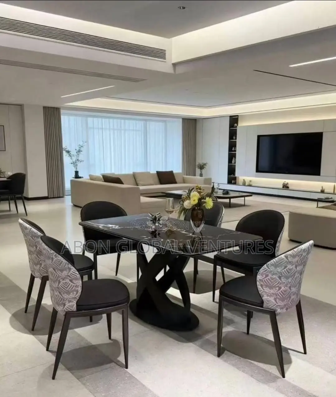 Executive Modern Marble Dining Set