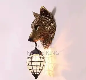 Nordic Modern Wolf Head Led Wall Lamp Bedroom Study Bar Hotel Bedside