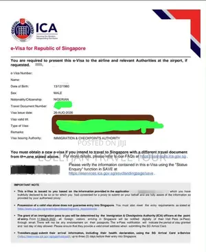💯% Sure Singapore 3months Tourist Visa