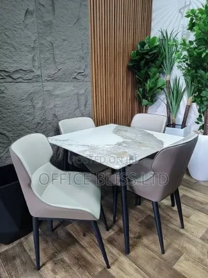 Square Dinning Table And4  Chairs ( Brown/Cream)