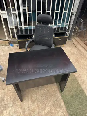 Office Chair With Head Rest and Office Table With Key Lock