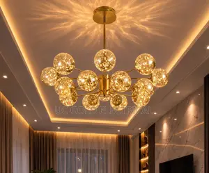 Nordic Style Black Glass Ball Chandelier Modern Dimmable Led Pendant