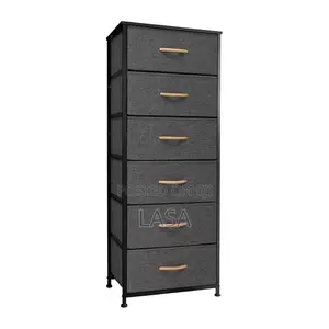 6-Tier Black Fabric Storage Cabinet