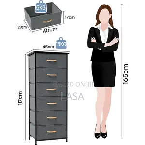 6-Tier Black Fabric Storage Cabinet