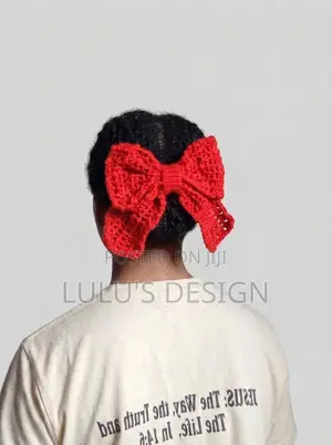 Crochet Tassel Bow Clip