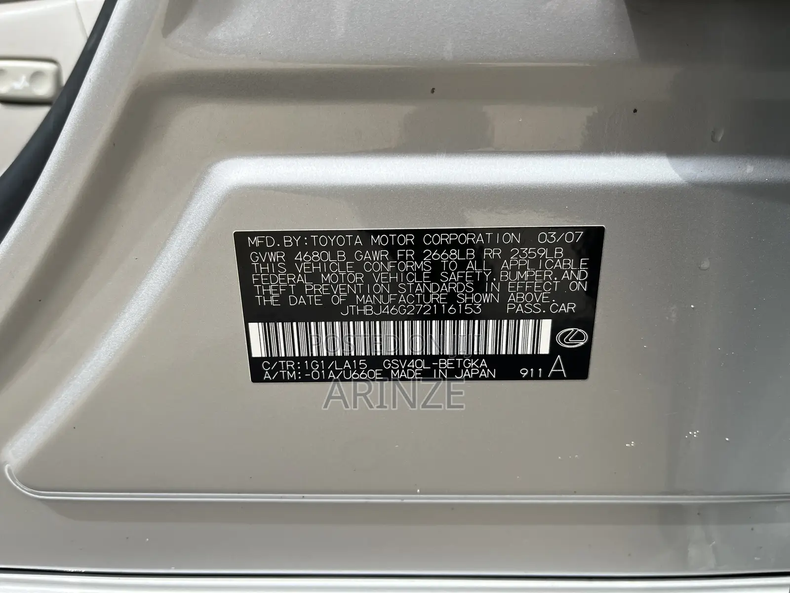Lexus ES 350 2008 Silver