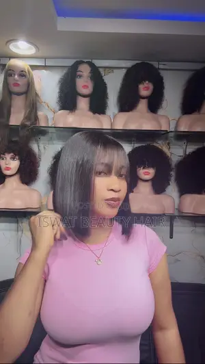 10” Vietnam Bone Straight 2x4 Closure Fringe Wig – Black