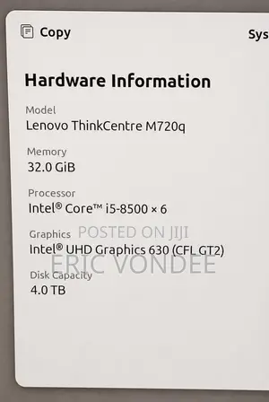 Desktop Computer Lenovo ThinkCentre M720 32GB Intel Core i5 SSD 4T
