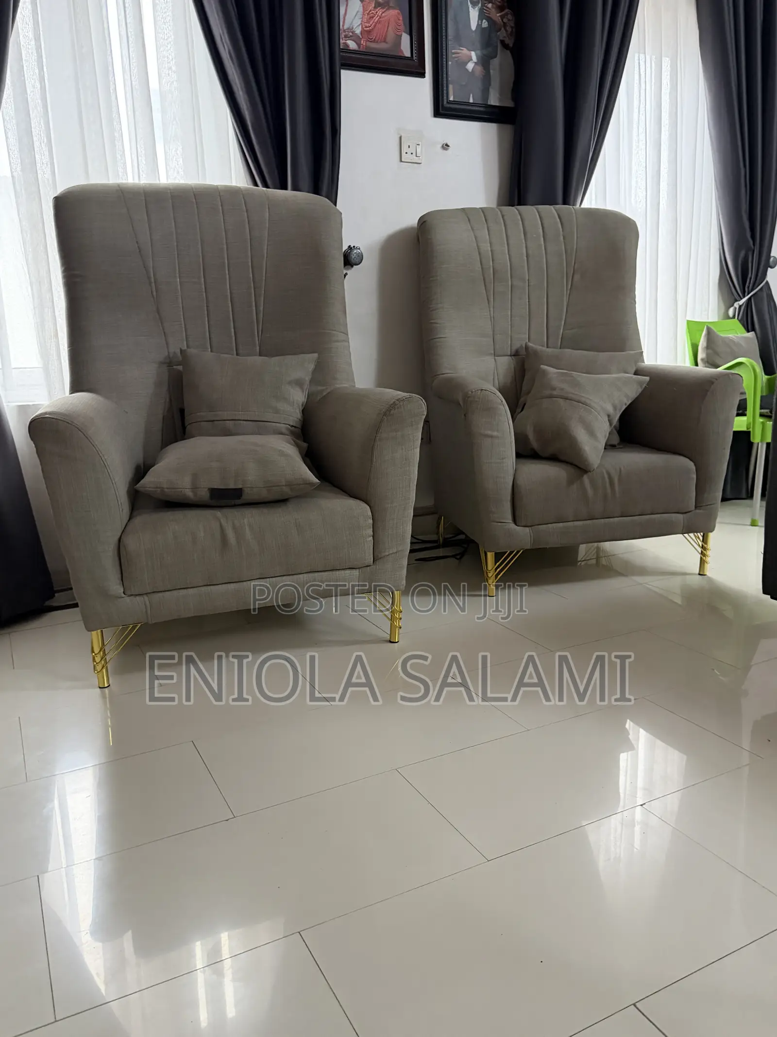 2pcs Single Seater Sofa With High Back