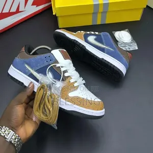 Nike SB Dunk Sneakers Blue Brown With White,unisex
