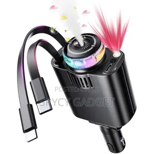 Retractable Car Charger With Aromatherapy Starlight 5 in 1 USB C