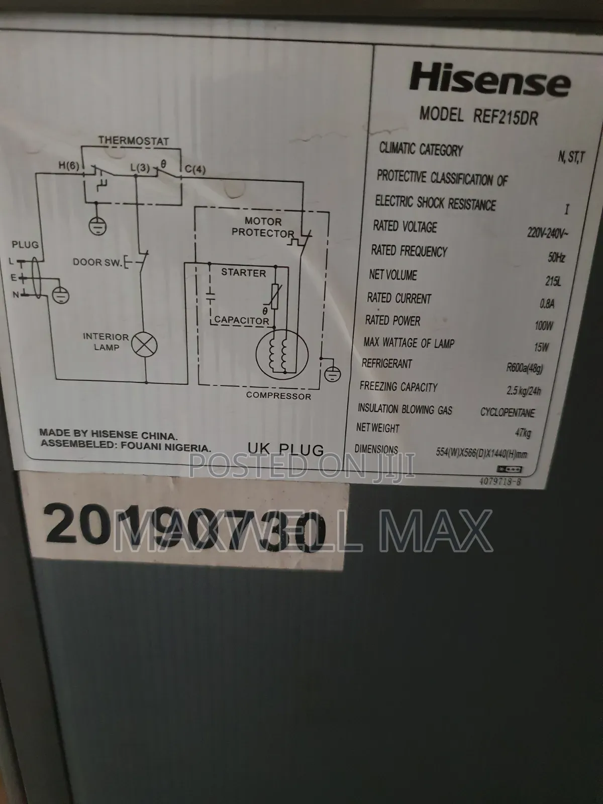 Fully Operational Hisense Refrigerator