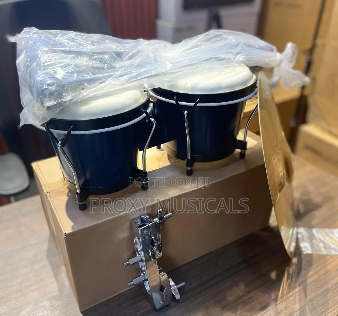 Bongo Drum, Stand, Clamp, Cymbal & Stand