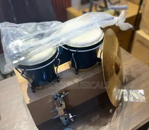 Bongo Drum, Stand, Clamp, Cymbal & Stand