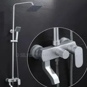 Black Square Rain Shower Set With Hand Shower & Mixer