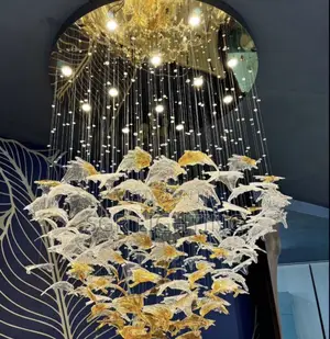 Designer Flowers Glass Chandelier Modern LED Pendant Light
