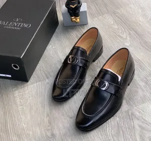 Valentino Garavani Men's Luxury Black Leather Slip-on Loafers