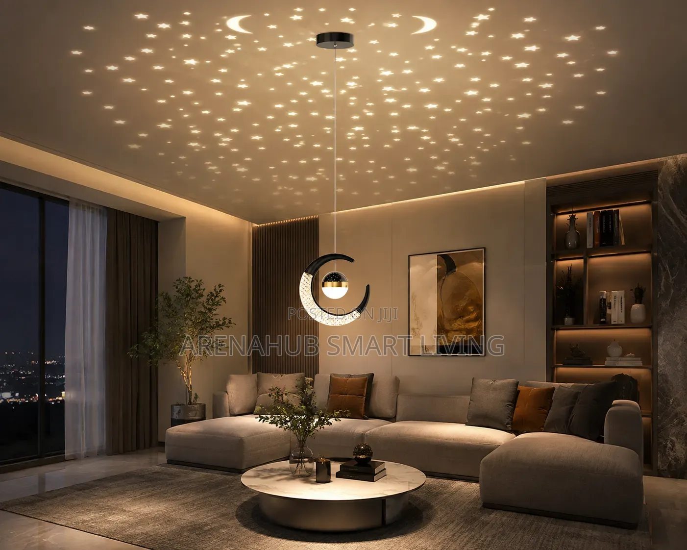 Creative Led Ceiling Light With Moon Stars Modern Asile