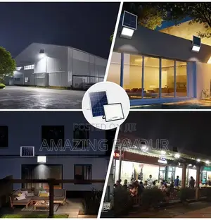 Solar Powered Lamp/Light & Remote for Shop Office Compound Garden