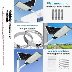 Solar Powered Lamp/Light & Remote for Streets, Compound, Field