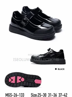 Black Double-Buckle Mary Jane School Shoes With Chunky Lug Sole