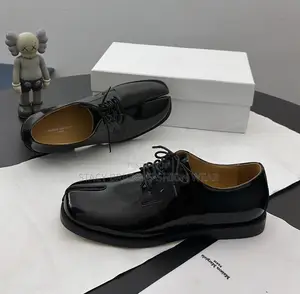 Maison Margiela Tabi Leather Lace Up in Black*