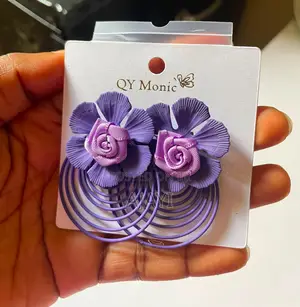 Flower Statement Drop Earrings