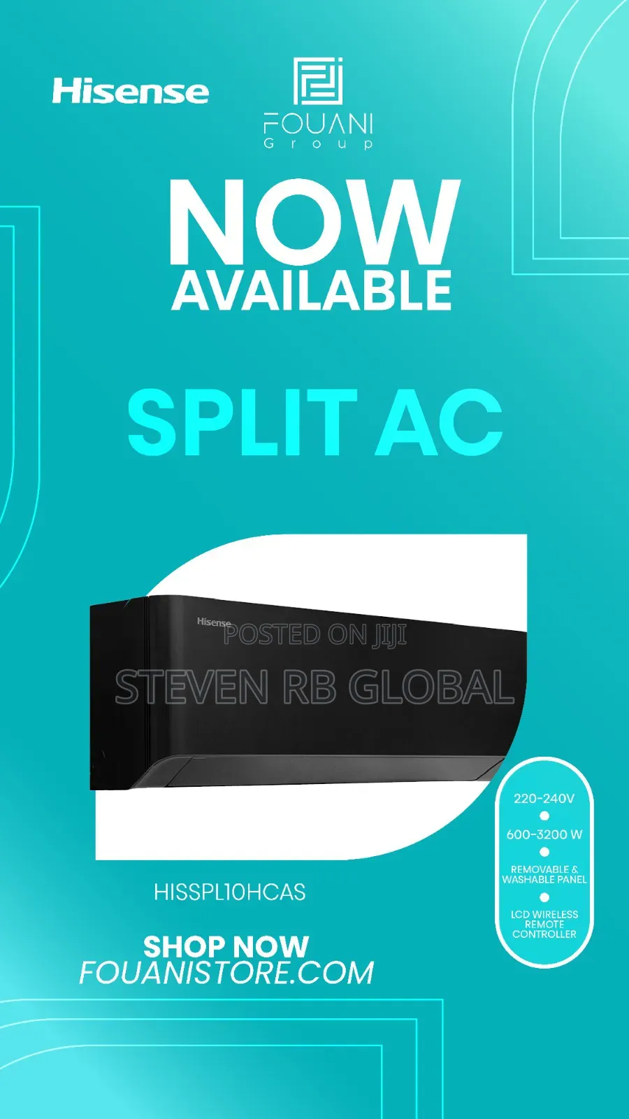 Hisense 1hp Inverter Split Air Conditioner | Black