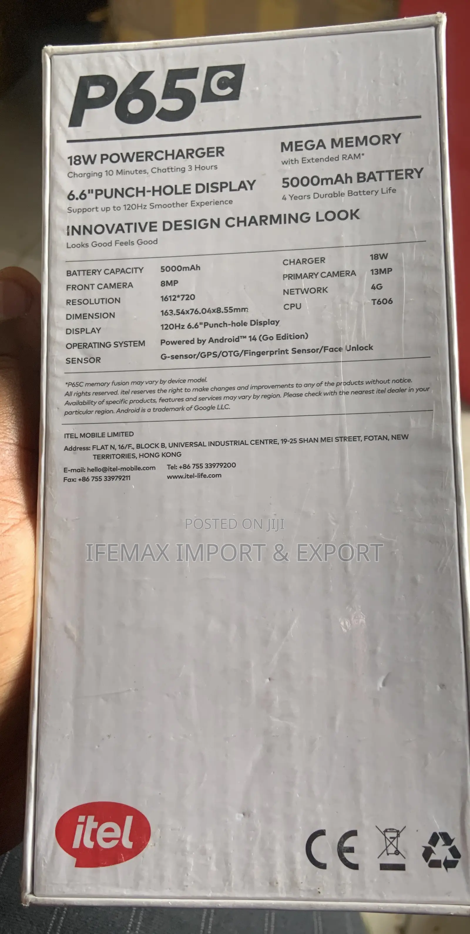 New Itel P65C 128 GB Gold
