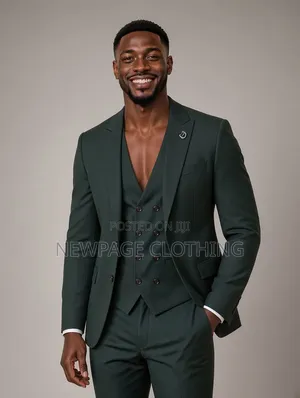 Looking Sharp Just Got Cheaper. Complete Greeen 3-in-1 Suit – ₦65k