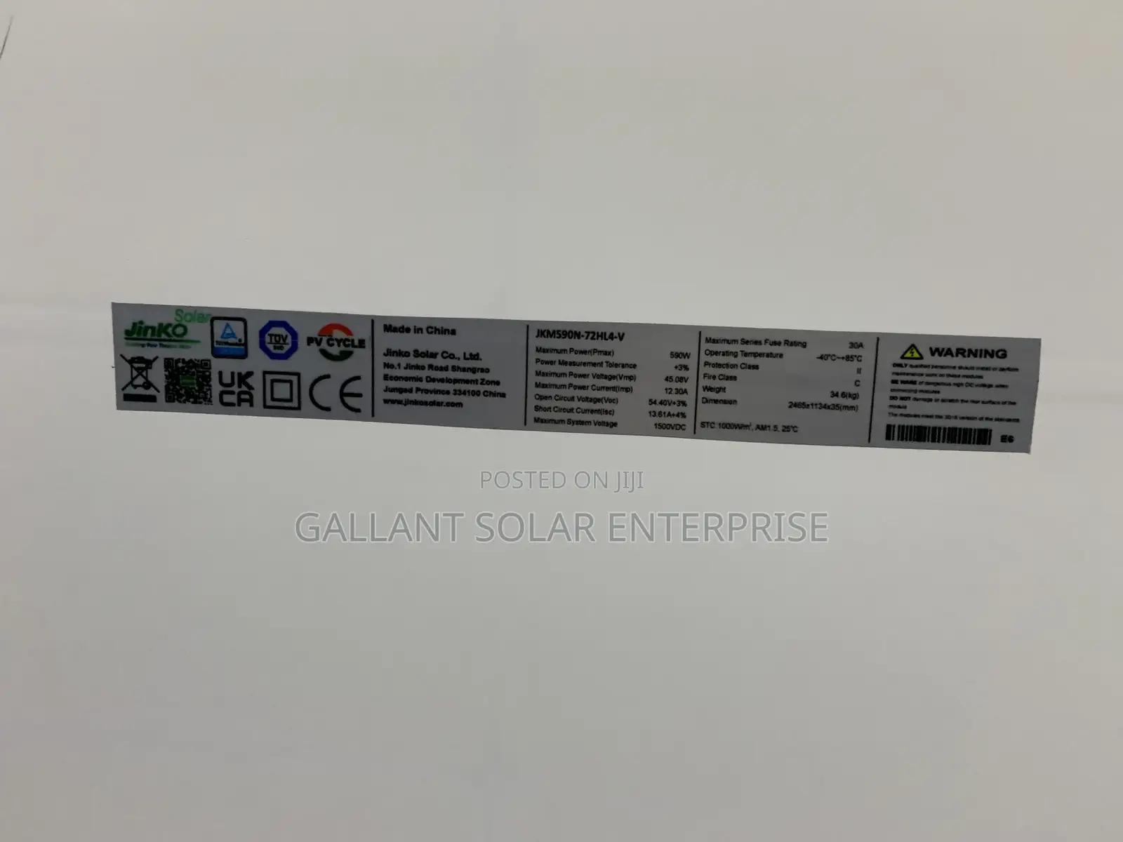 Jinko Solar Panel 550w