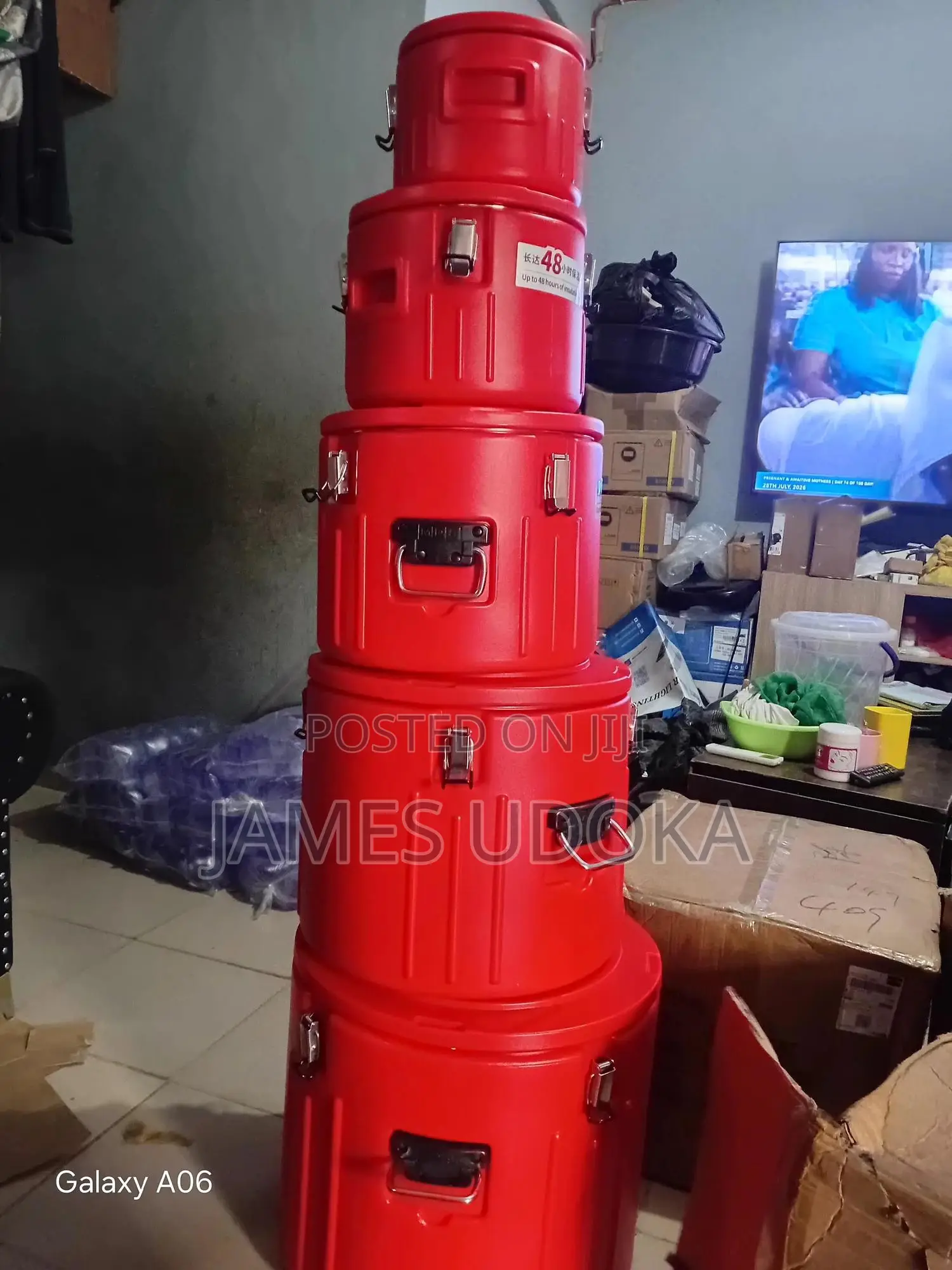 Red Round Box Cooler