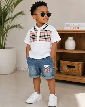 Boys Luxury 2-Piece Top & Denim Shorts Set