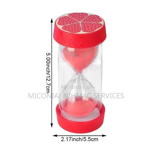 Red Fruit-Themed Plastic and Glass Sand Timer