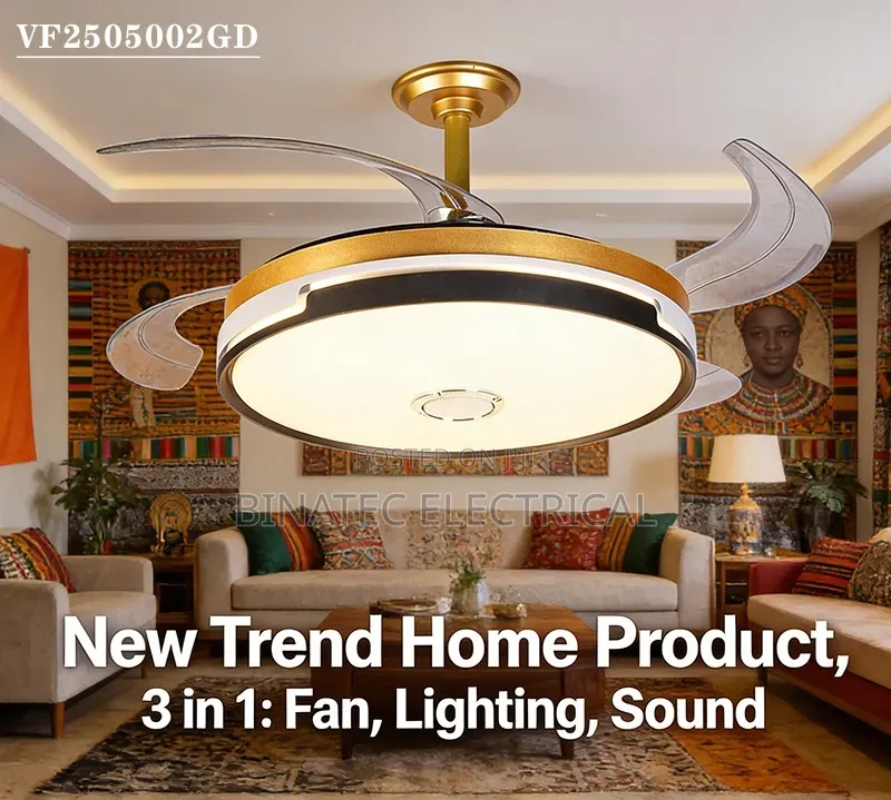 3-in-1 LED Ceiling Light With Bluetooth Speaker & Fan