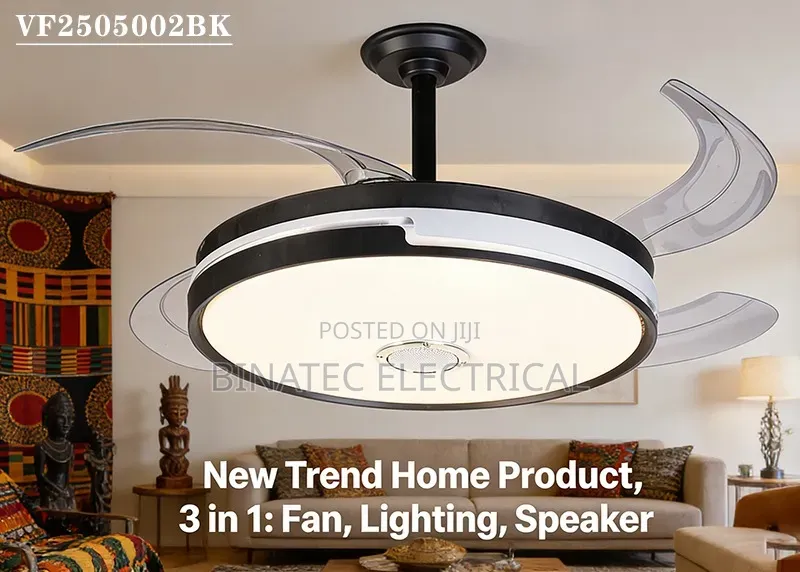 3-in-1 LED Ceiling Light With Bluetooth Speaker & Fan