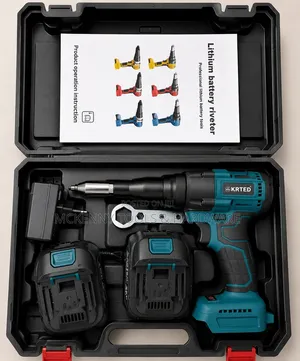 KRTED Cordless Rivet Gun 68V With 2 Batteries & Charger