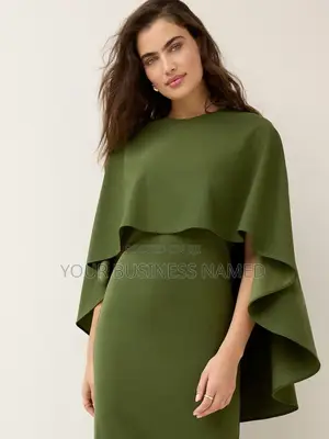 Olive Green Cape Maxi Dress