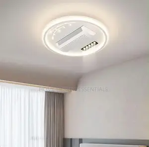 Modern LED Bladeless Ceiling Fan White Vaneless Ceiling Fan Light