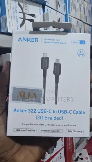 ANKER 322 USB-C to USB-C Cable (3ft Braided)